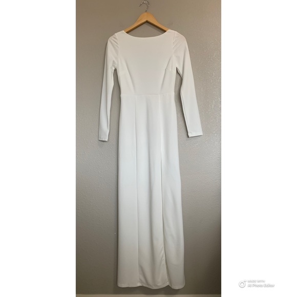 Lulus XS Romantic Moments White Lace Long Sleeve Maxi Dress NWT Wedding - Picture 3 of 17